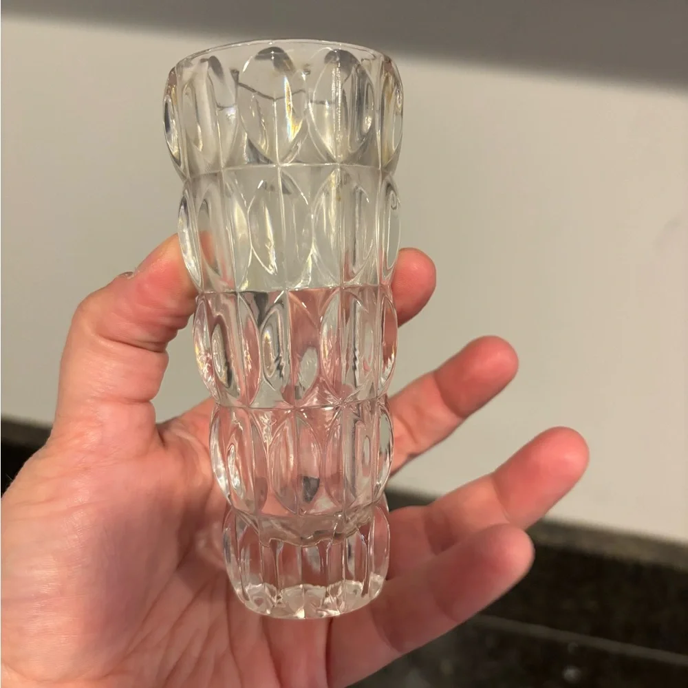5” Cut Glass Flower Bud Vase